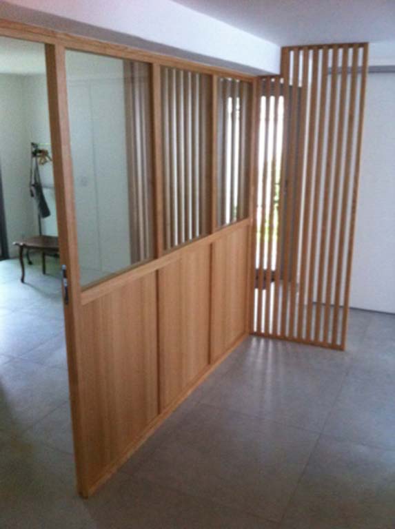 realisation d'une separation cuisine et entree par bg menuiserie